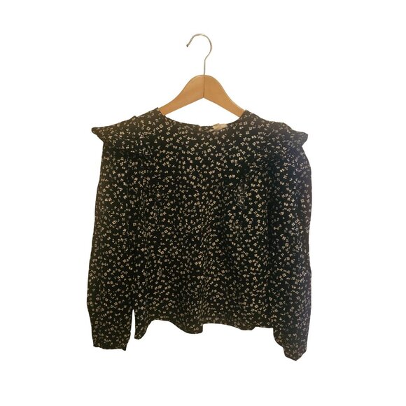 a.n.a black blouse with white flowers - Picture 1 of 1